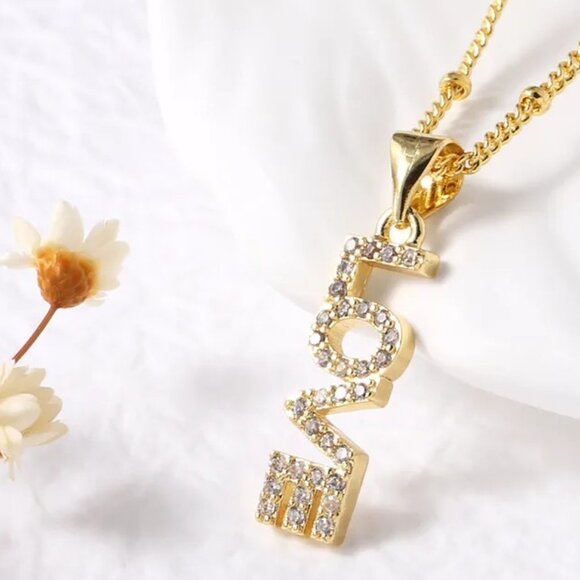 Ariol Jewelry Jewelry - Stainless Steel Copper Zircon 18K Gold Plated Inlay Pendant Necklace Necklace